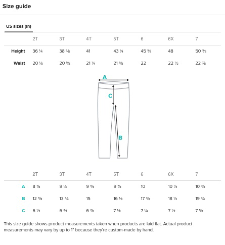 SizeChartKidsLeggings – calunica